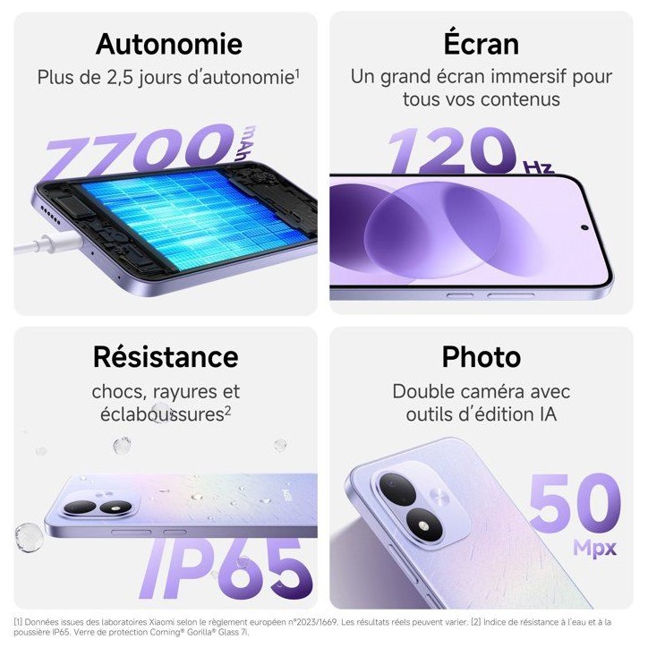 Smartphone - XIAOMI - Redmi Note 17 5G - 6Go RAM - 128Go - Bleu