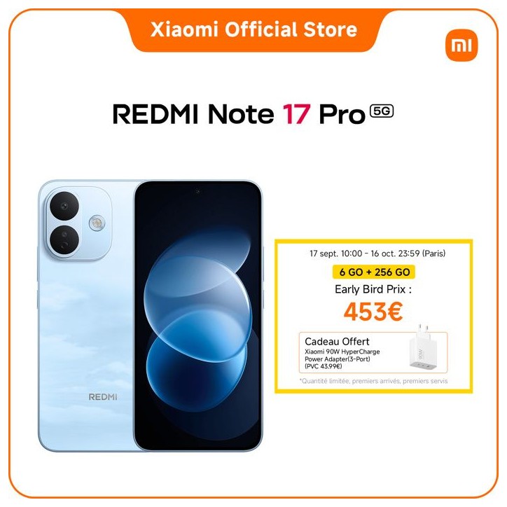 Smartphone - XIAOMI - Redmi Note 17 Pro 5G - 6Go RAM - 256Go - Bleu Smartphone - XIAOMI - Redmi Note 17 Pro 5G - 6Go RAM - 256Go - Bleu