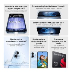 Smartphone - XIAOMI - Redmi Note 17 Pro 5G - 6Go RAM - 256Go - Bleu