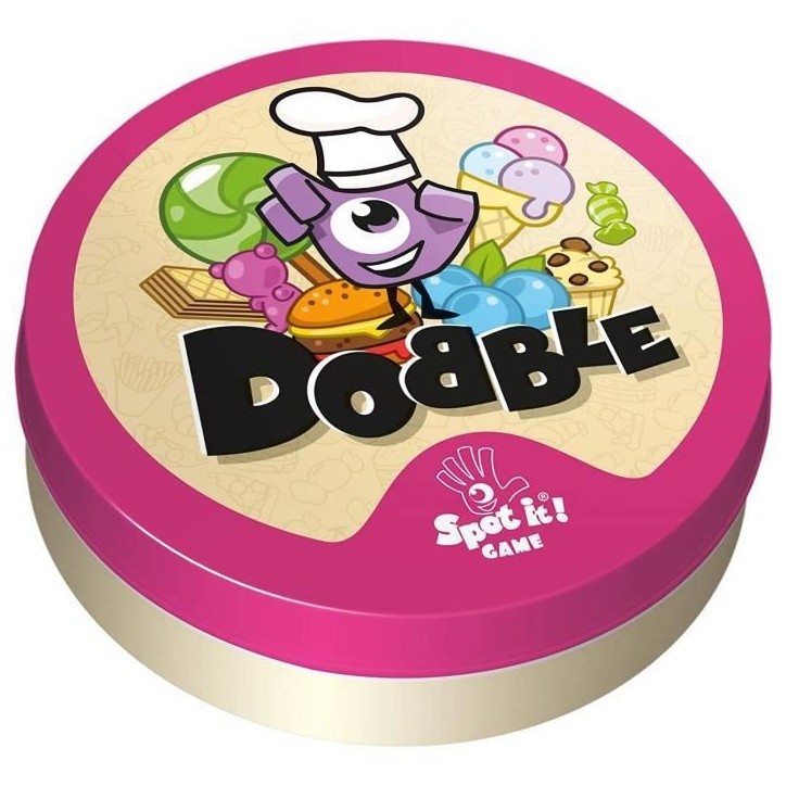 ZYGOMATIC – Dobble Gourmandise – jeu observation et rapidité – des 6 ans – 2 a 8 joueurs – boîte métal 30 cartes ZYGOMATIC – Dobble Gourmandise – jeu observation et rapidité – des 6 ans – 2 a 8 joueurs – boîte métal 30 cartes
