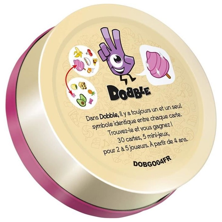 ZYGOMATIC – Dobble Gourmandise – jeu observation et rapidité – des 6 ans – 2 a 8 joueurs – boîte métal 30 cartes ZYGOMATIC – Dobble Gourmandise – jeu observation et rapidité – des 6 ans – 2 a 8 joueurs – boîte métal 30 cartes