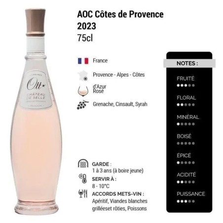 Domaines OTT Château de Selle 2025 Côtes de Provence - Vin rosé de Provence-Alpes-Côte d'Azur