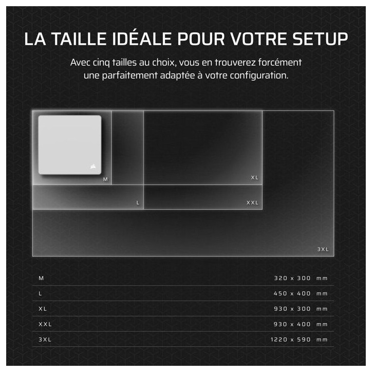 Tapis de souris Gamer - Corsair - MM - Extended XL - Gris