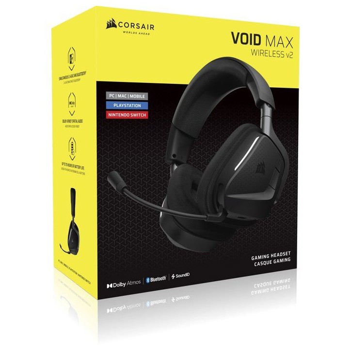 Casque Gaming - Corsair - VOID MAX WL v2 - Carbon Sans Fil Casque Gaming - Corsair - VOID MAX WL v2 - Carbon Sans Fil