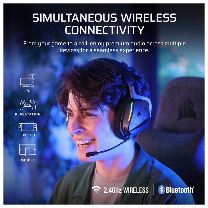 Casque Gaming - Corsair - VOID MAX WL v2 - Carbon Sans Fil Casque Gaming - Corsair - VOID MAX WL v2 - Carbon Sans Fil