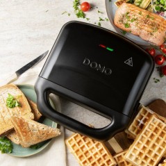 Appareil croque-gaufre-gril 3 en 1 - DOMO - DO9291C - Plaques amovibles - Revetement antiadhésif - 1400 W