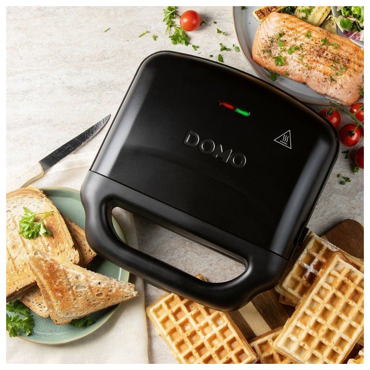 Appareil croque-gaufre-gril 3 en 1 - DOMO - DO9291C - Plaques amovibles - Revetement antiadhésif - 1400 W Appareil croque-gaufre-gril 3 en 1 - DOMO - DO9291C - Plaques amovibles - Revetement antiadhésif - 1400 W