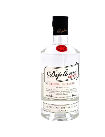 Diplôme Dry Gin 44° 70 CL - Le Dry Gin a la française, recette de 1945. La base parfaite pour tous vos cocktails a base de Gi