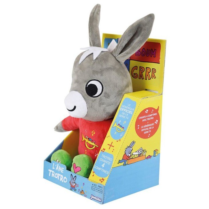 Peluche interactive - Trotro - JEMINI - 40 cm - 4 comptines - Licence officielle Peluche interactive - Trotro - JEMINI - 40 cm - 4 comptines - Licence officielle