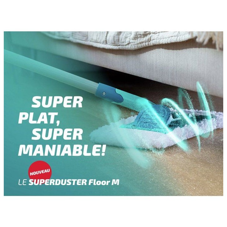 Housse dépoussiérante pour balai - LEIFHEIT - Superduster Floor M 55386 - Microfibres lavables - Tous sols durs