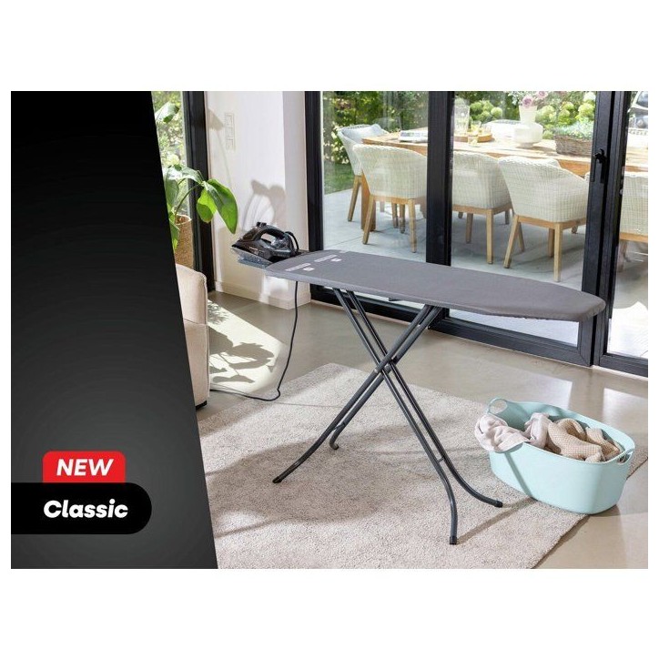 Table a repasser - LEIFHEIT - Classic M Black 76201 - Surface 120 x 38 cm - Design anthracite