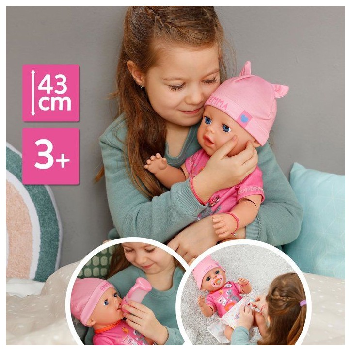 Poupon Emma - BABY BORN - 43 cm - Click & Play - 10 Fonctions + 8 accessoires - Sans piles, bras et coudes articulés Poupon Emma - BABY BORN - 43 cm - Click & Play - 10 Fonctions + 8 accessoires - Sans piles, bras et coudes articulés