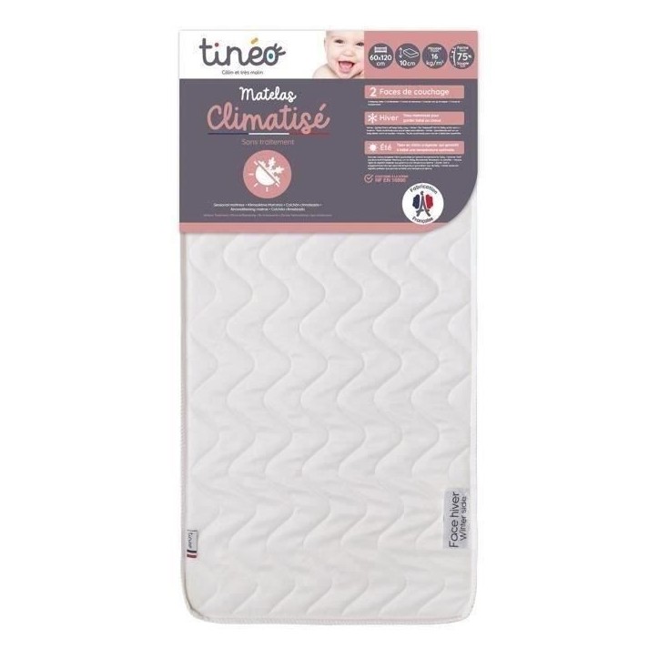 Matelas bébé Climatisé TINEO 60x120 cm