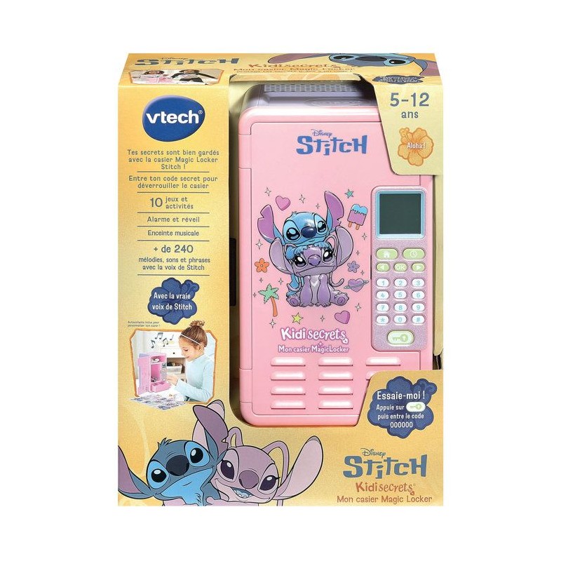 VTECH - STITCH - KIDISECRETS, MON CASIER MAGIC LOCKER ROSE - Rose