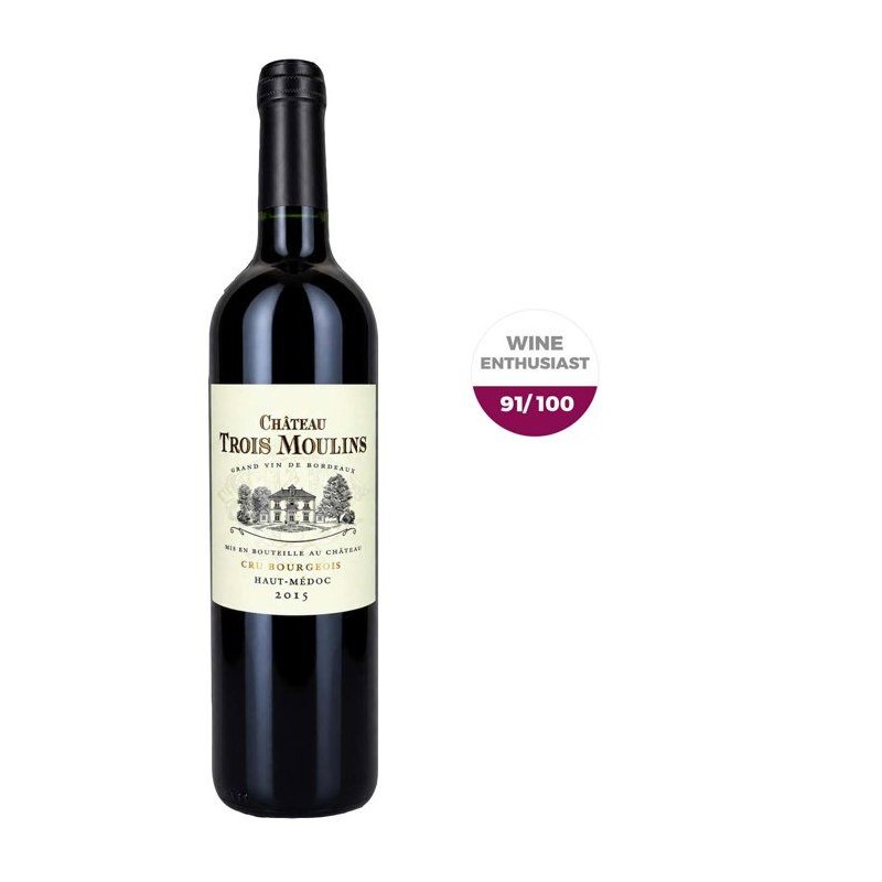 Château Trois Moulins 2015 Haut-Médoc Cru Bourgeois - Vin rouge de B