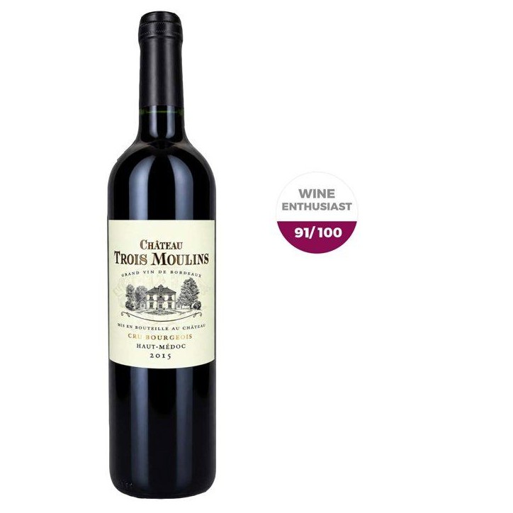 Château Trois Moulins 2015 Haut-Médoc Cru Bourgeois - Vin rouge de Bordeaux