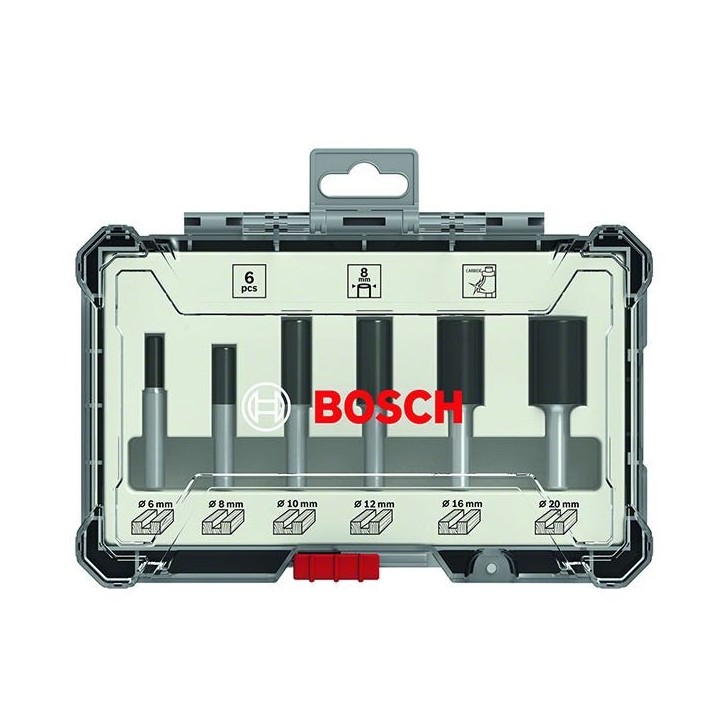 Coffret de fraises - BOSCH PROFESSIONAL - 2607017465 - 6 fraises droites - Ø12/16/20 mm - Queue de 6 mm Coffret de fraises - BOSCH PROFESSIONAL - 2607017465 - 6 fraises droites - Ø12/16/20 mm - Queue de 6 mm