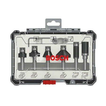 Coffret de 6 fraises a araser/chanfreiner/arrondir a queue de 6 mm BOSCH - 2607017468