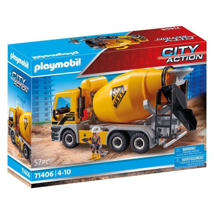 PLAYMOBIL 71406 Camion toupie, City Action, La Construction, 57 pieces, des 4 ans