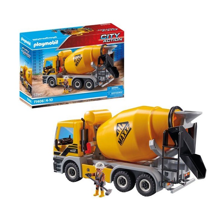 PLAYMOBIL 71406 Camion toupie, City Action, La Construction, 57 pieces, des 4 ans