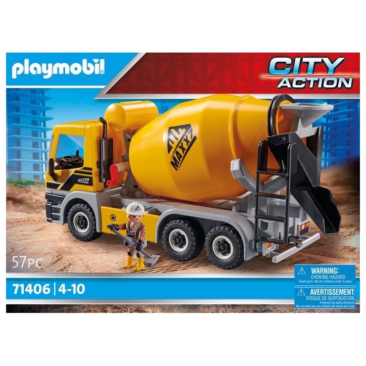 PLAYMOBIL 71406 Camion toupie, City Action, La Construction, 57 pieces, des 4 ans