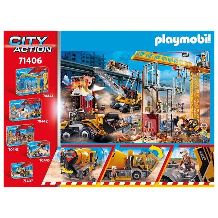 PLAYMOBIL 71406 Camion toupie, City Action, La Construction, 57 pieces, des 4 ans