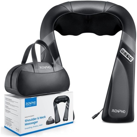Masseur cervical Shiatsu - RENPHO - U-Neck Go SNM067 - Chauffant - 8 noeuds - 3 intensités - Noir