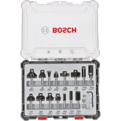 Coffret de 15 fraises mixtes a queue de 6 mm BOSCH - 2607017471