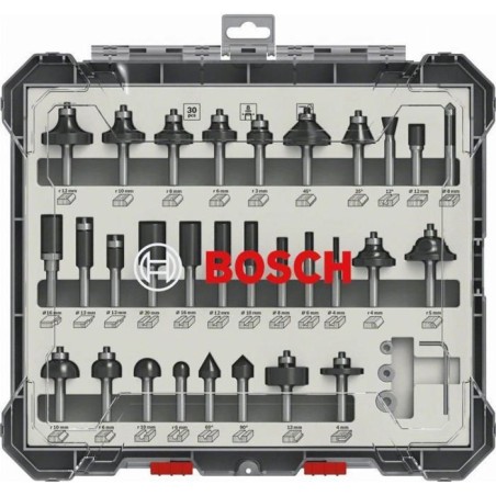 Coffret de 30 fraises mixtes a Ø queue de 8 mm BOSCH - 2607017475