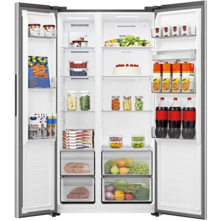 Réfrigérateur américain - HISENSE - RS3P558NMIE - 2 portes - Non encastrable - Distributeur d'eau - Classe E - 179x91x73 cm -