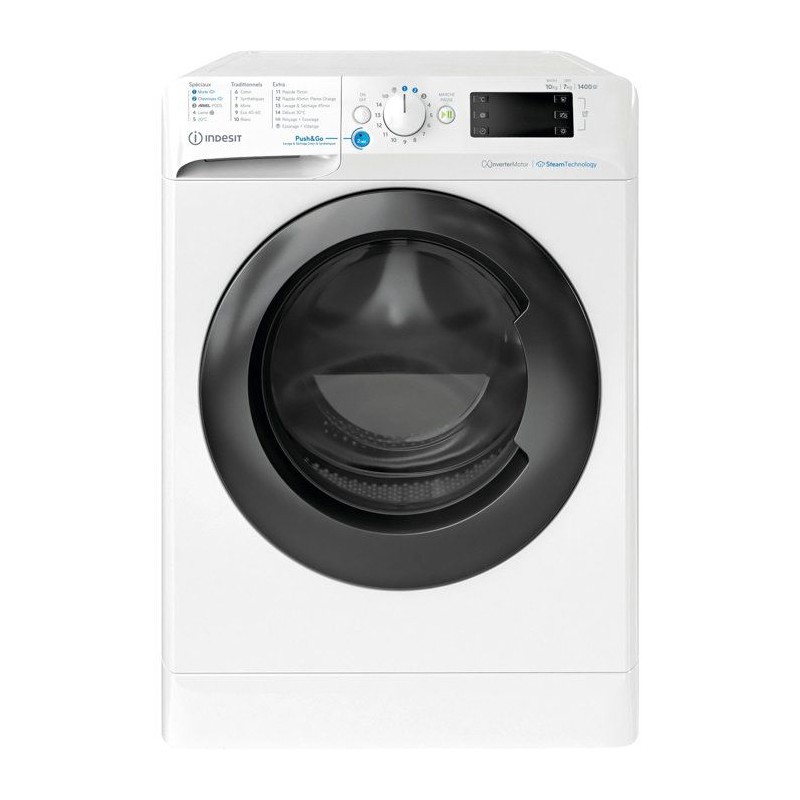 Lave-linge séchant Indesit BDE107448WKVFR - 10 / 7 kg - Induction - 1
