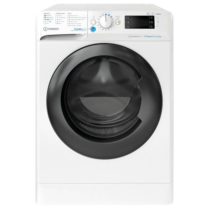 Lave-linge séchant Indesit BDE107448WKVFR - 10 / 7 kg - Induction - 1400 trs/min - Blanc Lave-linge séchant Indesit BDE107448WKVFR - 10 / 7 kg - Induction - 1400 trs/min - Blanc