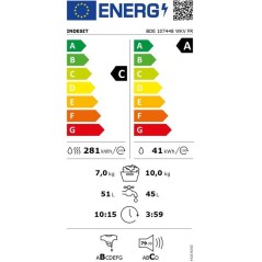 Lave-linge séchant Indesit BDE107448WKVFR - 10 / 7 kg - Induction - 1