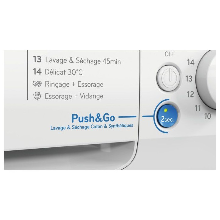 Lave-linge séchant Indesit BDE107448WKVFR - 10 / 7 kg - Induction - 1400 trs/min - Blanc Lave-linge séchant Indesit BDE107448WKVFR - 10 / 7 kg - Induction - 1400 trs/min - Blanc