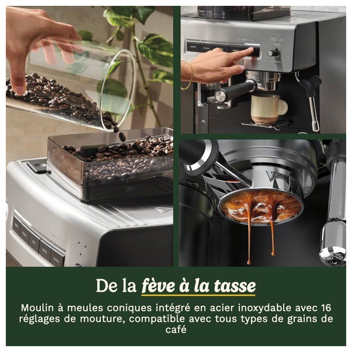 Machine expresso avec broyeur - CUISINART - Espresso Bar Grind & Brew EM640E - 20 bars Machine expresso avec broyeur - CUISINART - Espresso Bar Grind & Brew EM640E - 20 bars