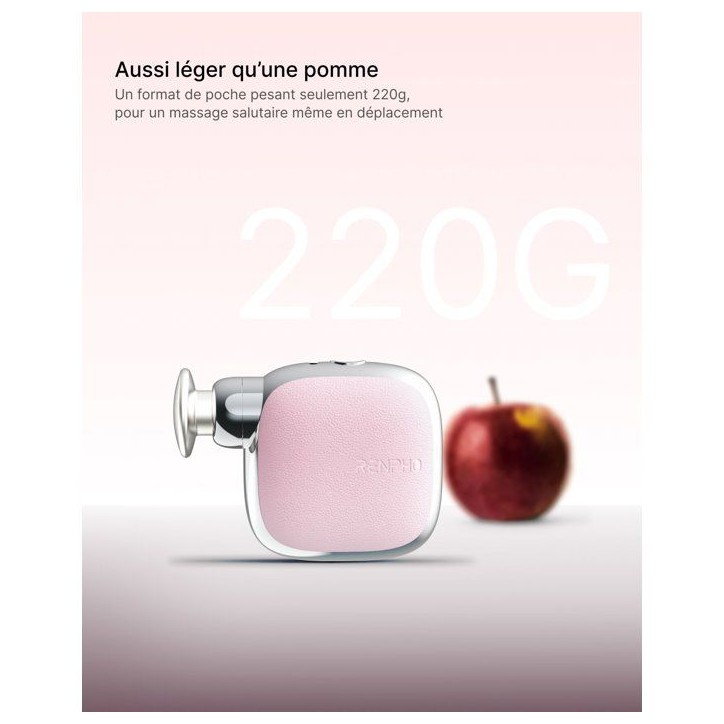 Pistolet de massage compact - RENPHO - Micro WMG16 - 4 intensités - Amplitude 6 mm - Rose Pistolet de massage compact - RENPHO - Micro WMG16 - 4 intensités - Amplitude 6 mm - Rose