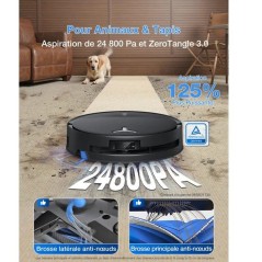 ECOVACS DEEBOT T80S OMNI - Robot Aspirateur Laveur - Station OMNI tout-en-un - 24 800 Pa - ZeroTangle 3.0