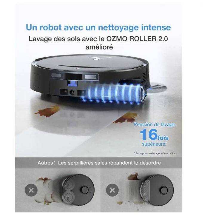 ECOVACS DEEBOT T80S OMNI - Robot Aspirateur Laveur - Station OMNI tout-en-un - 24 800 Pa - ZeroTangle 3.0