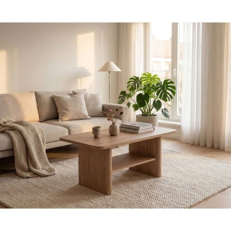 Table basse - Arrondie - Chene Jackson - Moderne et élégant - GENF 55B