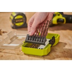 Coffret forets métal HSS-G Cobalt RX - RYOBI - RARXHGC10 - 10 forets - Ø1 a 8 mm - Compatible LINK