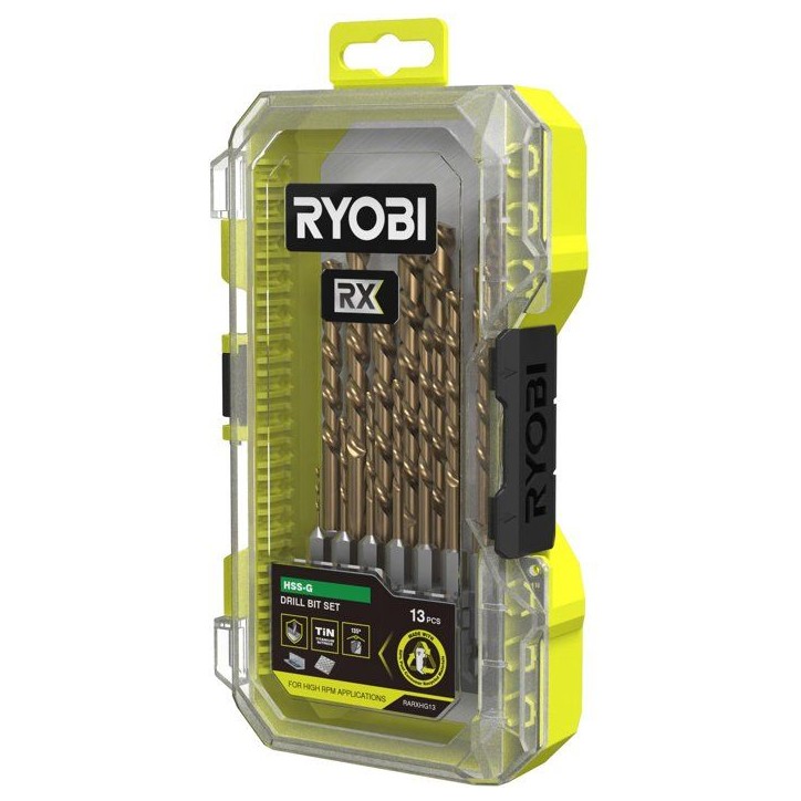 Coffret forets métal HSS-G RX - RYOBI - RARXHG13 - 13 forets - Ø1 a 10 mm - Compatible LINK Coffret forets métal HSS-G RX - RYOBI - RARXHG13 - 13 forets - Ø1 a 10 mm - Compatible LINK