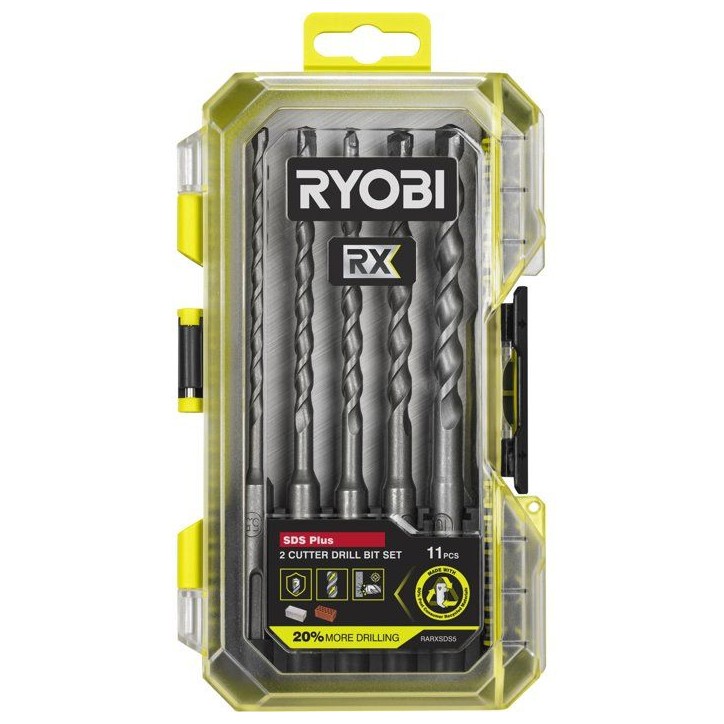Coffret forets SDS+ béton RX - RYOBI - RARXSDS5 - 5 forets - Ø5,5 a 10 mm - Compatible LINK Coffret forets SDS+ béton RX - RYOBI - RARXSDS5 - 5 forets - Ø5,5 a 10 mm - Compatible LINK