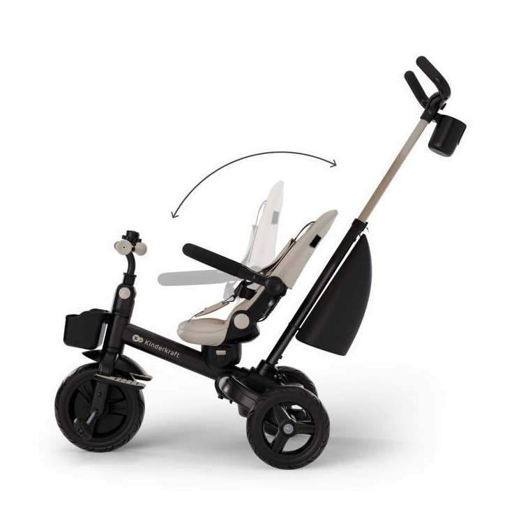 Tricycle Kinderkraft AVEO 2 PLUS évolutif 6 fonctions siege pivotant 360° position allongée canopy UPF50+ pliable Beige Tricycle Kinderkraft AVEO 2 PLUS évolutif 6 fonctions siege pivotant 360° position allongée canopy UPF50+ pliable Beige