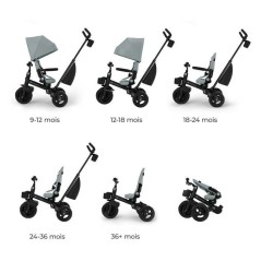 Tricycle Kinderkraft AVEO 2 PLUS évolutif 6 en 1 siege pivotant 360°