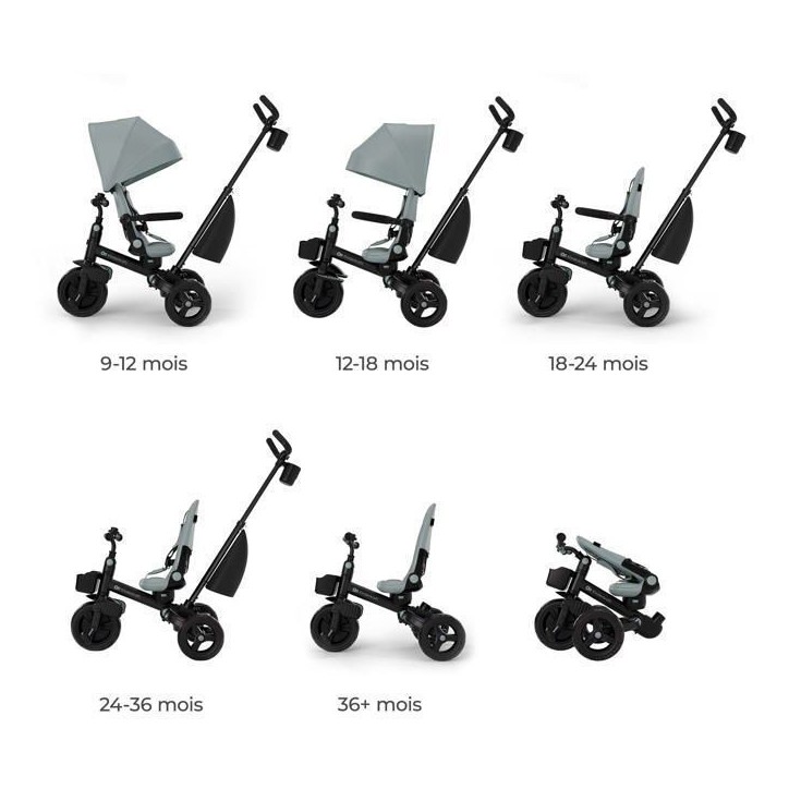 Tricycle Kinderkraft AVEO 2 PLUS évolutif 6 en 1 siege pivotant 360° inclinable avec position allongée Air Gris Tricycle Kinderkraft AVEO 2 PLUS évolutif 6 en 1 siege pivotant 360° inclinable avec position allongée Air Gris