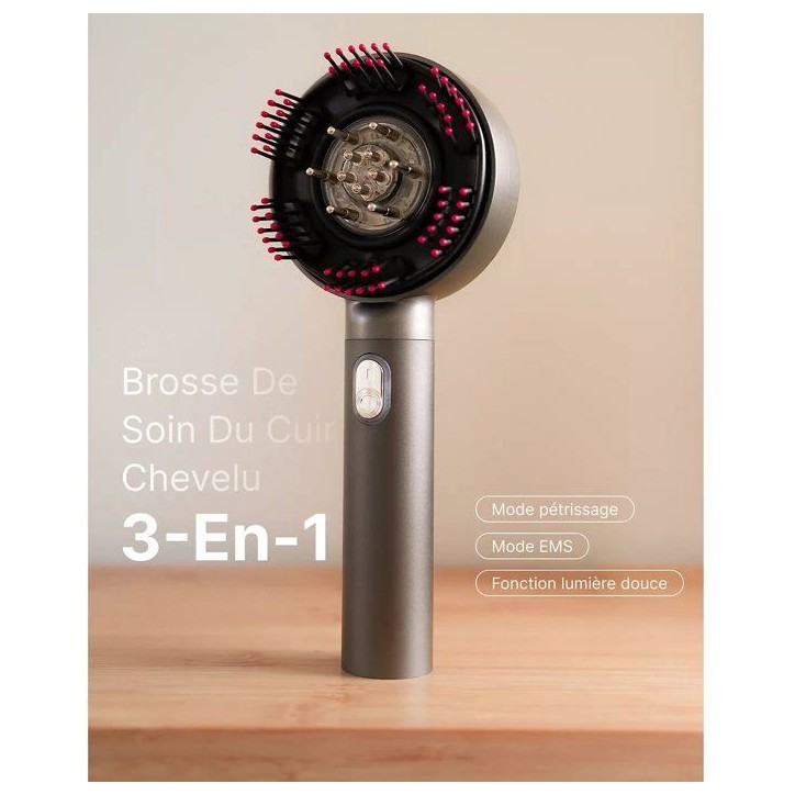 Brosse de massage cuir chevelu - RENPHO - R-WMC01 - LED rouge - Applicateur de sérum - 6 modes - Noir Brosse de massage cuir chevelu - RENPHO - R-WMC01 - LED rouge - Applicateur de sérum - 6 modes - Noir