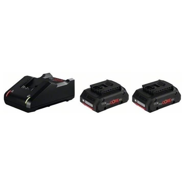 Pack de 2 batteries 18V ProCORE 4Ah + chargeur rapide - BOSCH - 1600A01BA3 Pack de 2 batteries 18V ProCORE 4Ah + chargeur rapide - BOSCH - 1600A01BA3