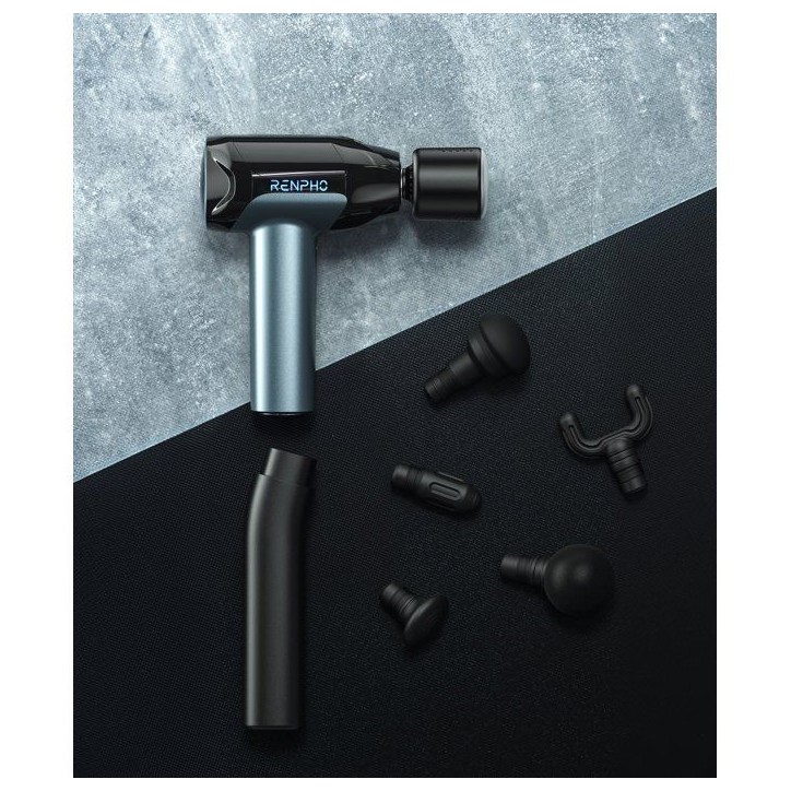 Pistolet de massage - RENPHO - Reach 2 WMG02 - Chaud et froid - 6 tetes - 5 intensités - Amplitude 8 mm