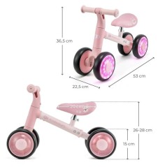 Draisienne Kinderkraft CUTIE FLASH 4 roues LED selle réglable roues E