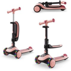 Trottinette Kinderkraft HALLEY 2 2 en 1 avec siege amovible guidon ré